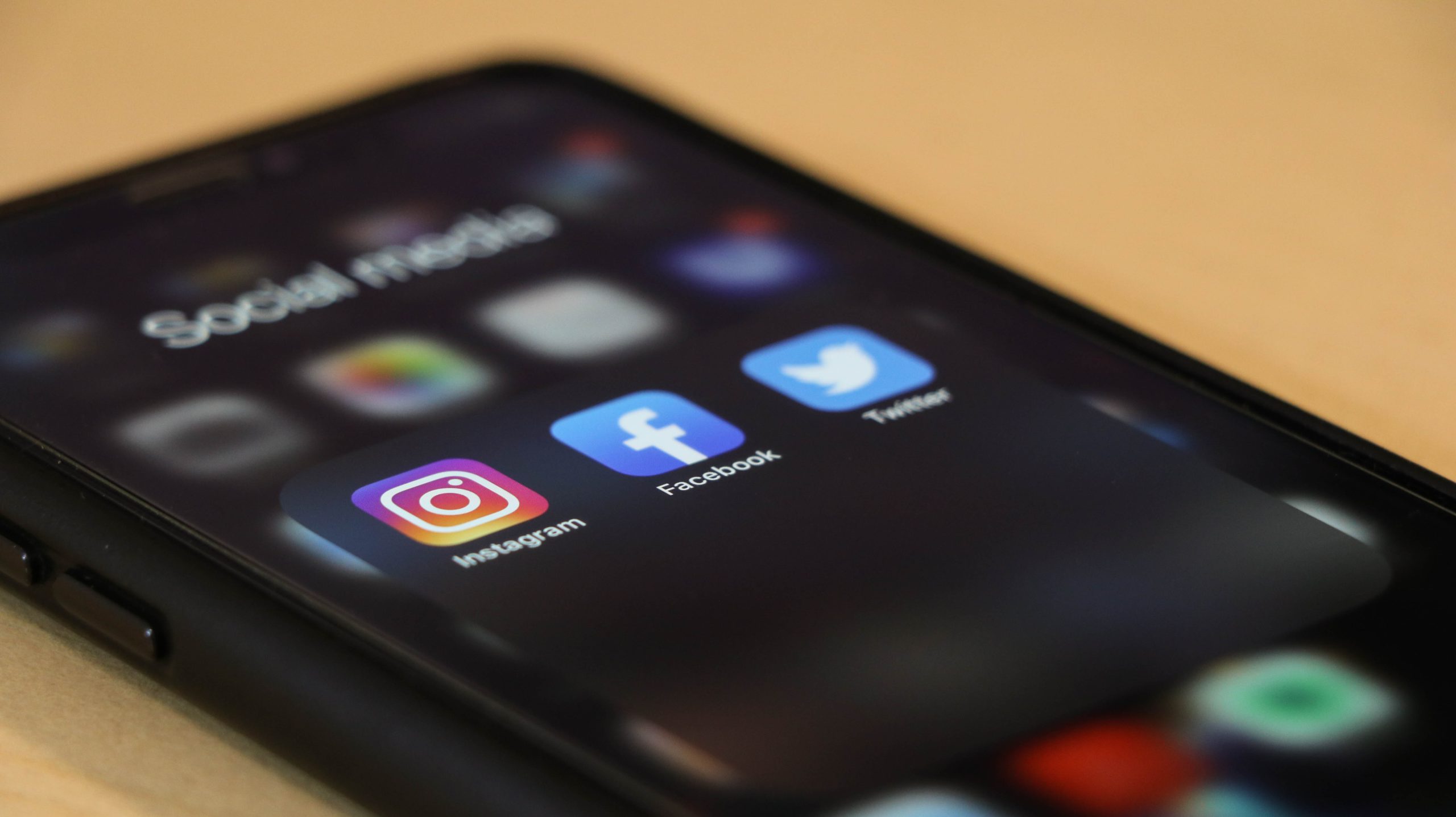 Social media apps on iphone